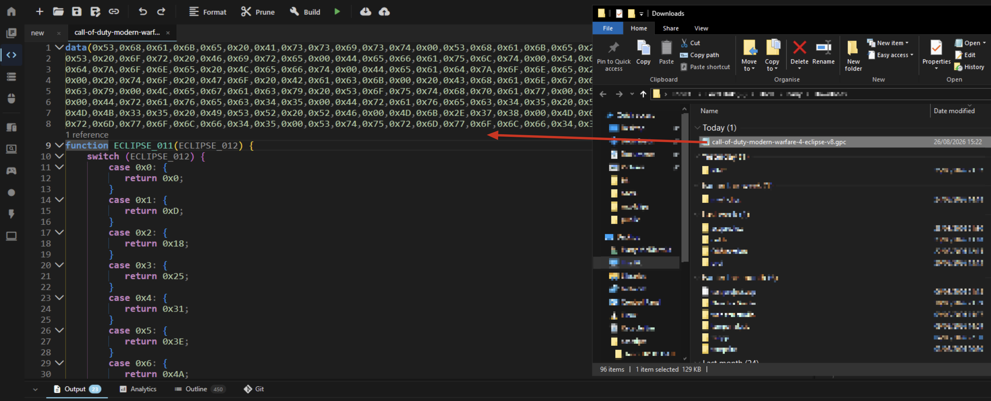 Dragging a downloaded GPC file into the Zen Studio Live Editor tab